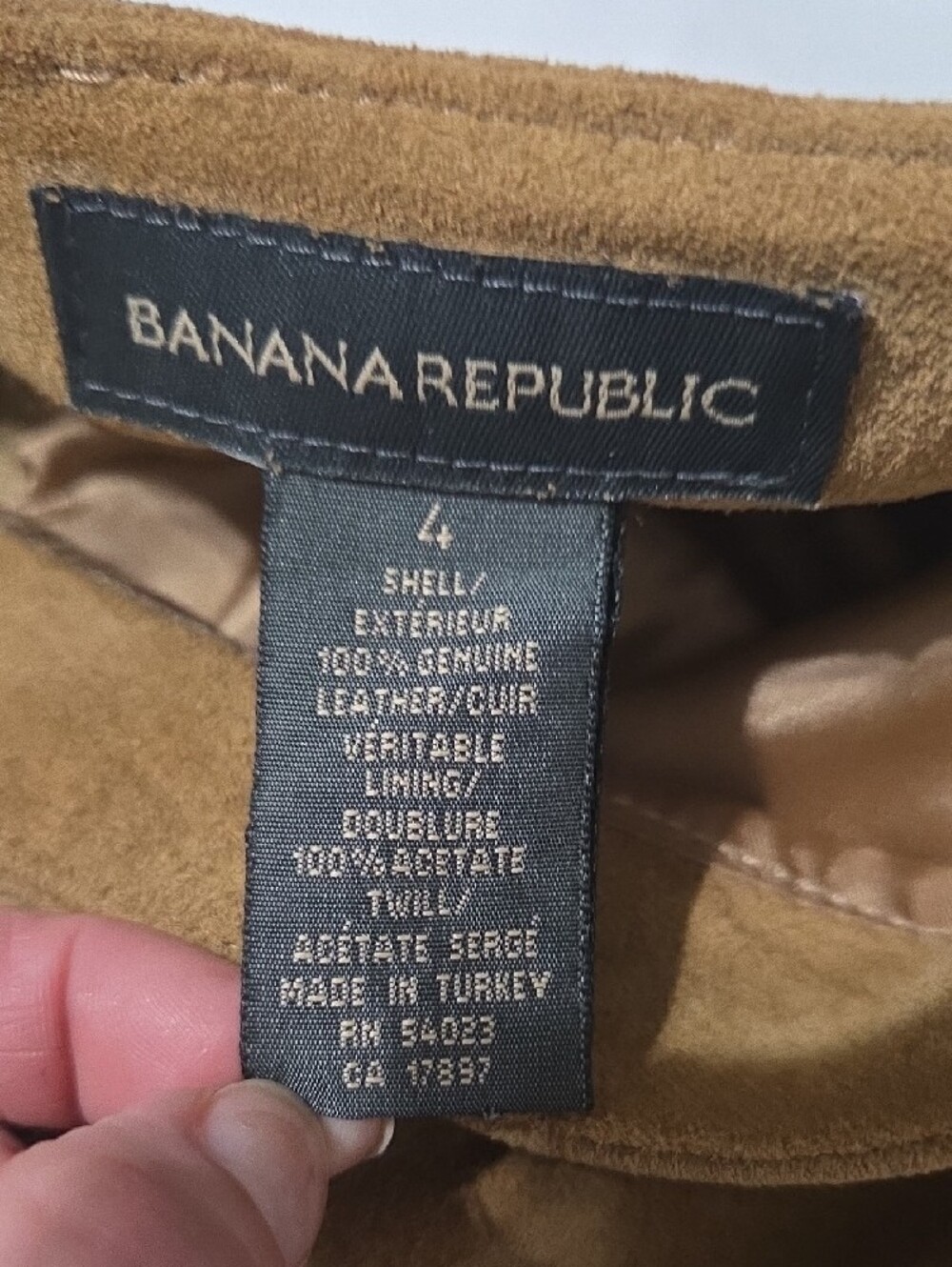 Banana Republic Brown Suede Leather Mini Skirt Y2K Size 4 - Picture 7 of 8